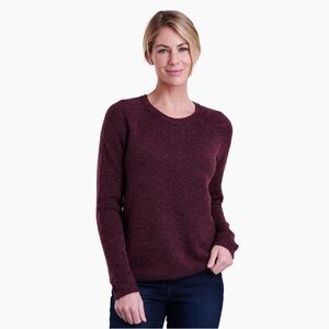 KUHL WOMEN’S SONATA POINTELLE SWEATER Zinfandel Red Size Small